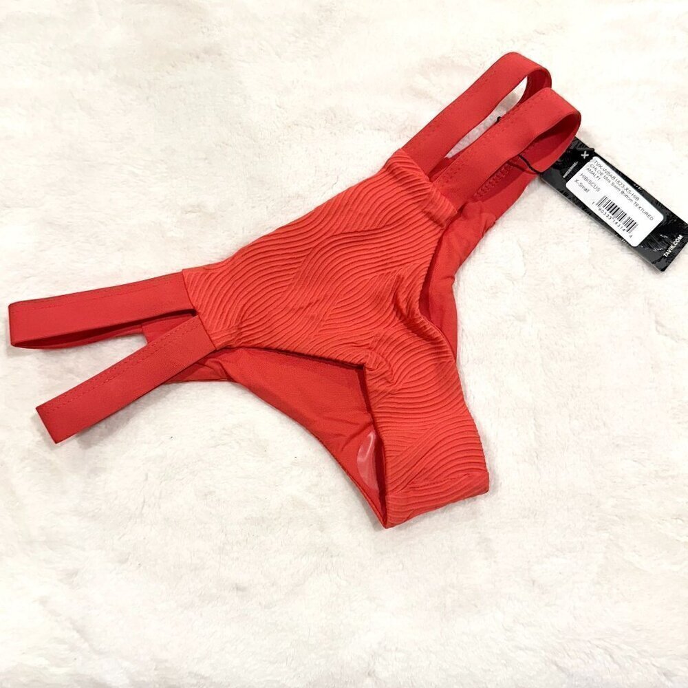 NWT Tavik Chloe Mini Cutout Swim Bottom Textured Amalfi in Hibiscus - XS - Picture 2 of 11